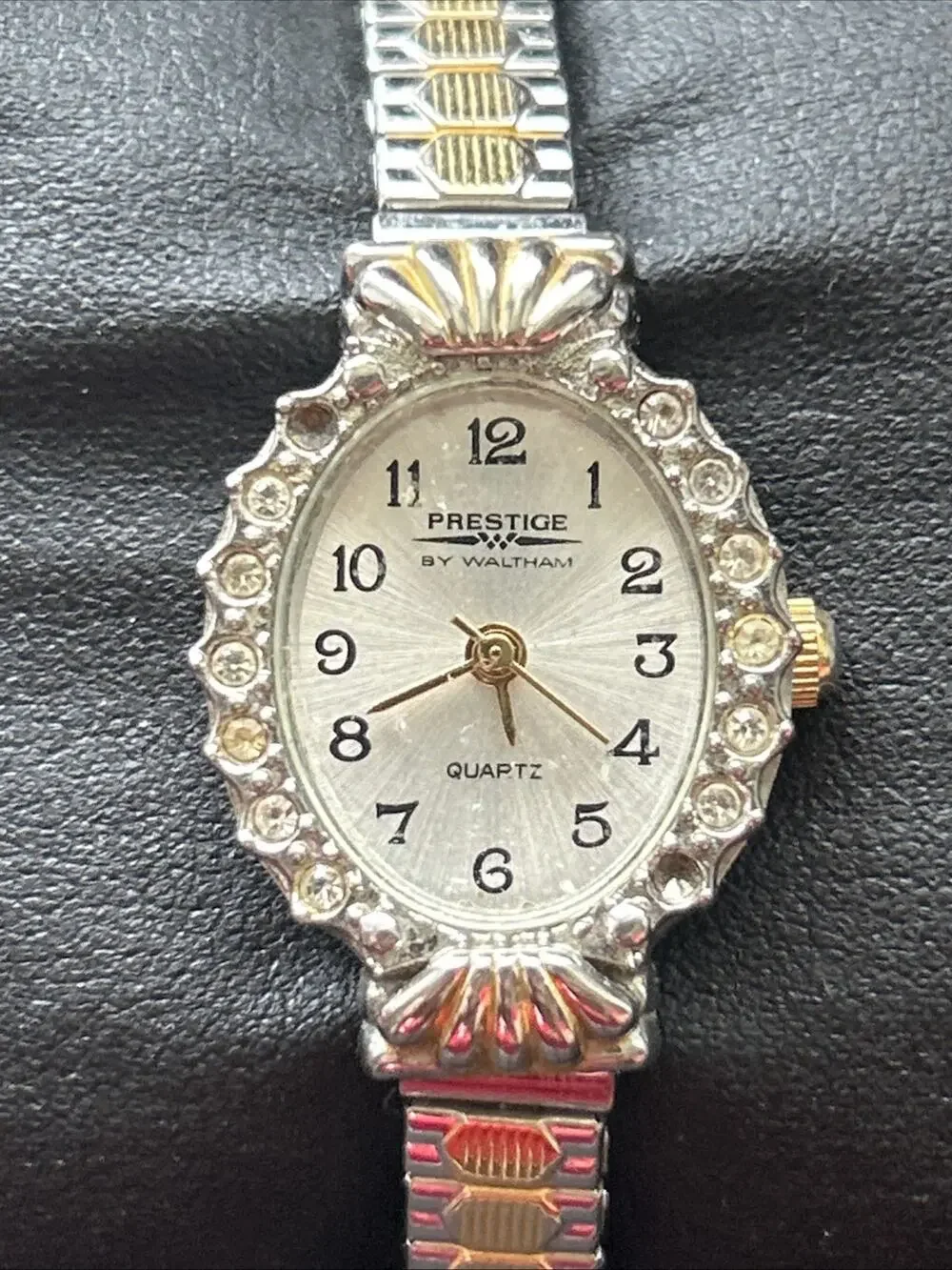 Prestige By Waltham Two Tone Women’s Stretch Band Quartz Watch